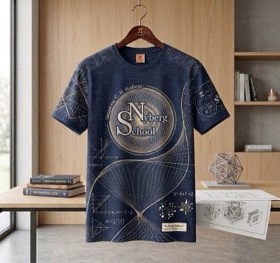 AI-дизайн: Nyberg School — mockup на вешалке